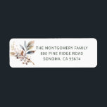 Étiquette Russe Winter Berries Christmas Return Adresse<br><div class="desc">Élevez votre courrier de vacances avec cette élégante étiquette d'adresse de retour aquarelle avec une branche d'hiver douce avec baies et feuillage muets. Le design minimaliste et rustique fonctionne magnifiquement pour les cartes de Noël, les salutations saisonnières et la correspondance hivernale quotidienne. Personnalisez avec votre nom de famille et votre...</div>