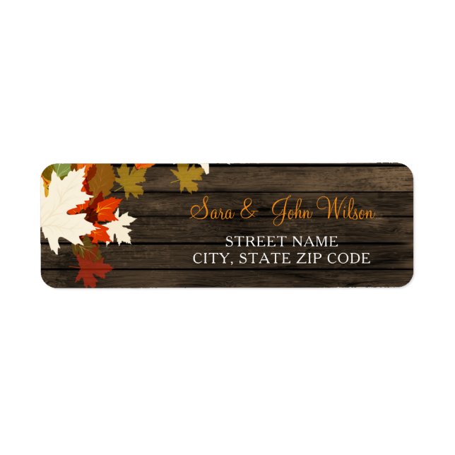 Étiquette Rustic Barn Wood Fall Wedding address labels (Devant)