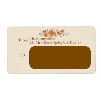 Étiquette Rustic Boho Floral Christmas Holiday Labels