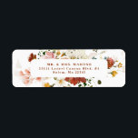 Étiquette Rustic Boho Floral Garden Adresse de retour<br><div class="desc">Réunissez vos invités dans un style rustique moderne avec ce magnifique jardin fleuri fleur sauvage boho retour design étiquette. Le thème idéal pour l'été,  l'automne et l'automne. Customisez-le facilement avec vos détails pour en faire votre propre.</div>