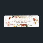 Étiquette Rustic Boho Floral Garden Adresse de retour<br><div class="desc">Réunissez vos invités dans un style rustique moderne avec ce magnifique jardin fleuri fleur sauvage boho retour design étiquette. Le thème idéal pour l'été,  l'automne et l'automne. Customisez-le facilement avec vos détails pour en faire votre propre.</div>