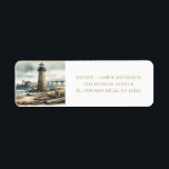 Étiquette Rustic Coastal Lighthouse Plage de bord de mer Mar<br><div class="desc">Customisez cependant.</div>