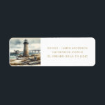 Étiquette Rustic Coastal Lighthouse Plage de bord de mer Mar<br><div class="desc">Customisez cependant.</div>