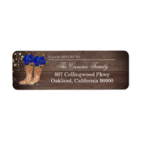 Rustic Country Boots Royal Blue Roses Adresse