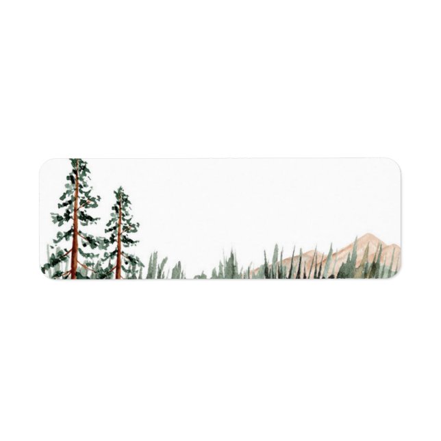 Étiquette Rustic Elegance Mountains Forest Pine Blank (Devant)