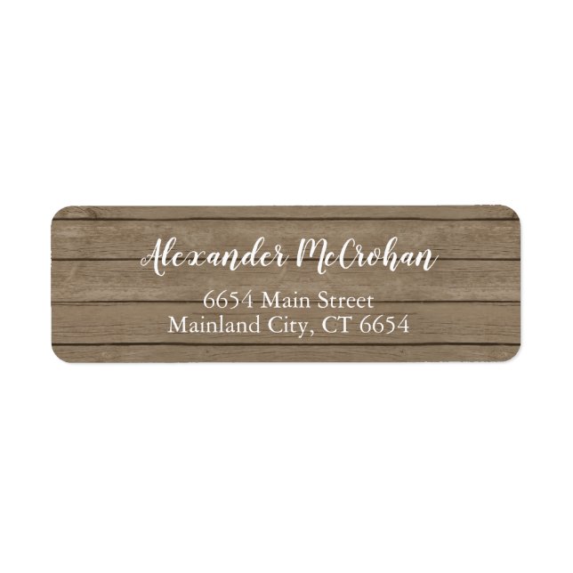 Étiquette Rustic Elegant Script Return Address Label (Devant)