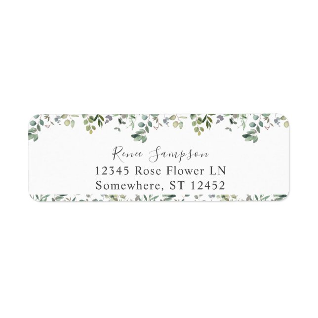 Étiquette Rustic Eucalyptus Greenery Duo 3 Adresse de retour (Devant)