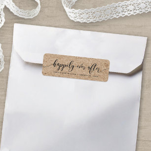 Étiquette Rustic Faux Kraft Happily Ever After Wedding Favor