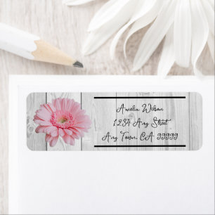 Étiquette Rustic Gerber Daisy Adresse de retour Label
