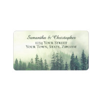 Rustic Green Pines Foggy Mountains Adresse Mariage