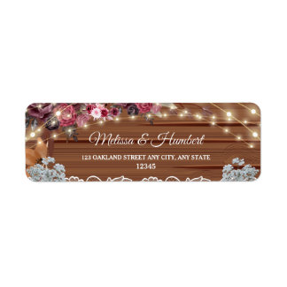 Étiquette Rustic Lights Baby's Breath Mariage Adresse de ret