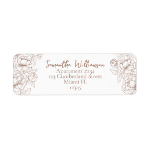 Étiquette Rustic Mocha Mousse Classic Mariage Adresse de ret