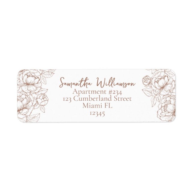 Étiquette Rustic Mocha Mousse Classic Mariage Adresse de ret (Devant)