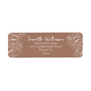 Étiquette Rustic Mocha Mousse Classic Mariage Adresse de ret