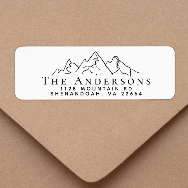 Étiquette Rustic Mountain Adresse de retour famille (Créateur téléchargé)