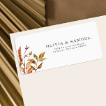 Étiquette Rustic Orange Brown Green Feuille Adresse Mariage<br><div class="desc">Elégant étiquette de adresse mariage de automne aux feuilles rustiques orange,  marron et vert,  ajoutant une touche naturelle et terreuse à votre courrier mariage. Un ajout simple et élégant à votre papeterie.</div>