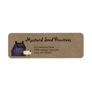 Étiquette Rustic Primitive Country Saltbox Adresse de retour