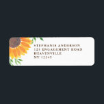 Étiquette Rustic Sunflower Mariage Adresse de retour<br><div class="desc">Les tournesols sont un symbole de loyauté et de longévité ! Cette étiquette d'adresse de retour de Mariage de tournesol rustique présente un tableau d'aquarelle original d'un tournesol jaune et de feuilles verts sur un arrière - plan blanc avec texte brun foncé. Customisez ce étiquette avec vos coordonnées.</div>