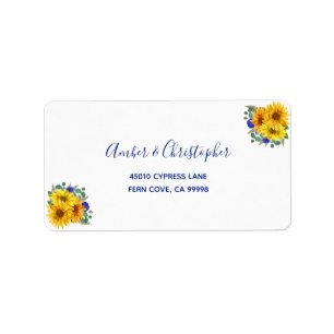 Étiquette Rustic Sunflower Roses mariage RSVP Adresse de ret