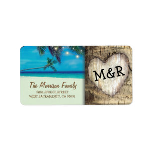 Étiquette Rustic Tropical Beach Destination Mariage
