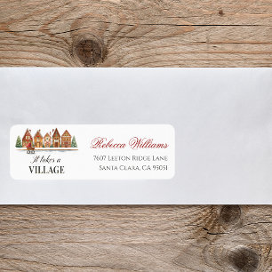 Étiquette Rustic Village Maisons Baby shower d'hiver Adresse