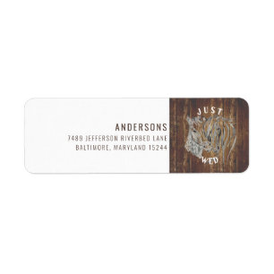 Étiquette Rustic Watercolor Horaires Just Wed Adresse de ret