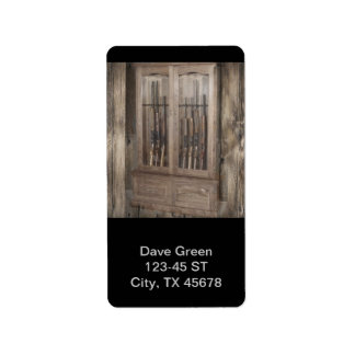 Étiquette Rustic Western Pays Arme à feu Armoire fusils
