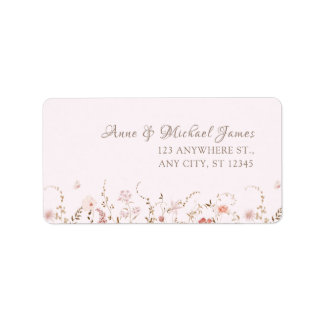 Étiquette Rustic Wildflowers with Photo Boho Country Floral