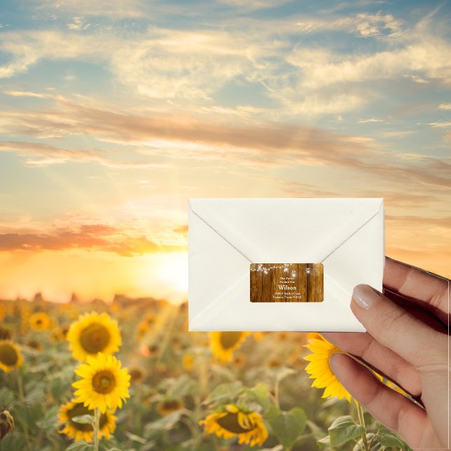 Étiquette Rustic Wood Mason Jar Hanging Light adresse de ret (Créateur téléchargé)