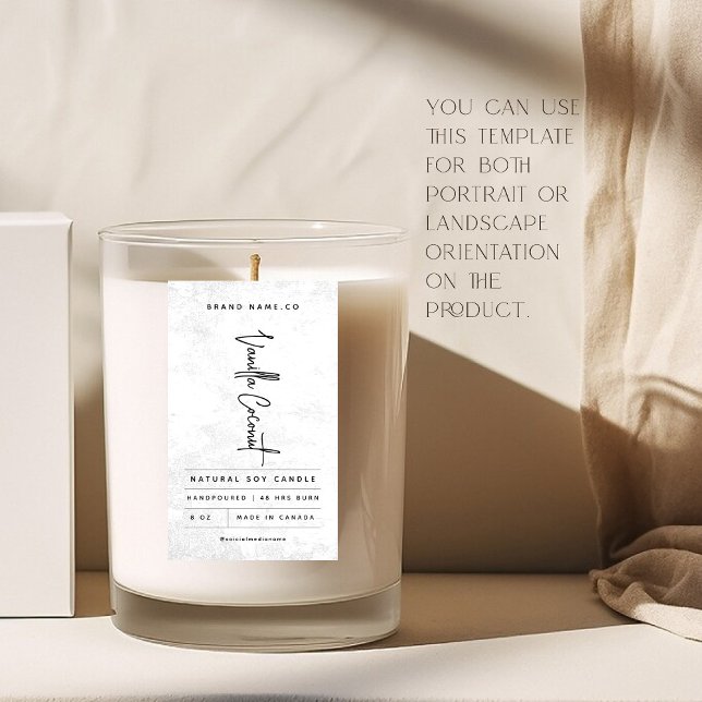 Étiquette rustique blanc moderne (Créateur téléchargé)