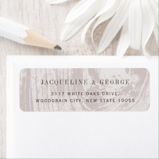Étiquette Rustique Bois Brun Grain Automne Adresse de Mariag