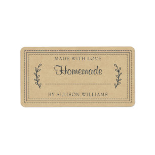 Étiquette Rustique fait maison Produits de boulangerie Confi