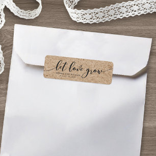Étiquette Rustique Faux Kraft Laisser L'Amour Cultiver Maria