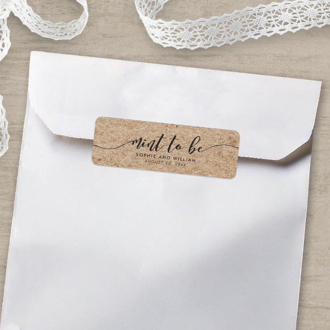 Étiquette Rustique Faux Kraft Script Mint pour être Étiquett (Créateur téléchargé)