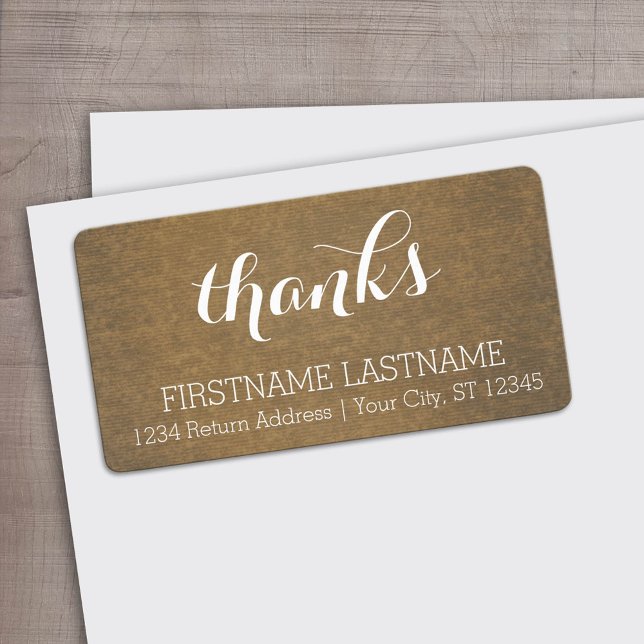Étiquette Rustique Kraft Print - Merci Famille Thanksgiving (Custom Label)