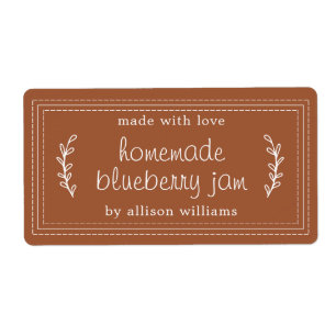 Étiquette Rustique maison confiture de bleuets Canning Terra