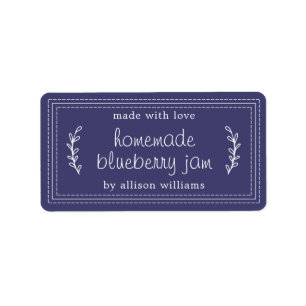 Étiquette Rustique maison confiture de bleuets Confection bl
