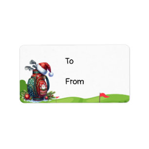 Étiquette Sac de golf avec Santa Hat pour Golfer