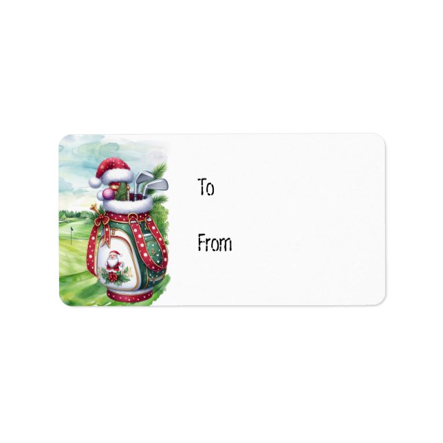 Étiquette Sac de golf avec Santa Hat pour Golfer (Devant)