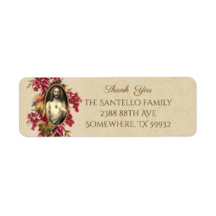 Étiquette Sacré Coeur de Jésus Merci catholique