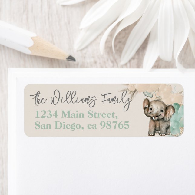 Étiquette Safari animal Boho Oh Boy Baby shower (En situation)