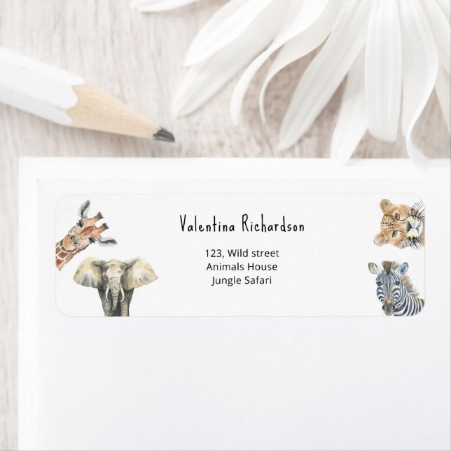 Étiquette Safari d'animaux sauvages Baby Shower (En situation)