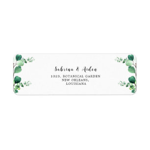 Étiquette Sage élégant   Émeraude Green Eucalyptus Foliage