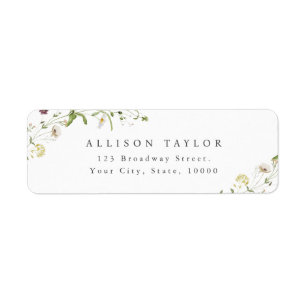Étiquette Sage Green Fleur sauvage Rustic Boho Adresse de re