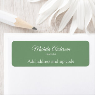 Étiquette Sage green hair stylist ajouter code postal adress
