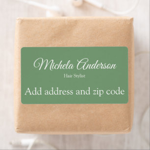 Étiquette Sage green hair stylist ajouter code postal adress