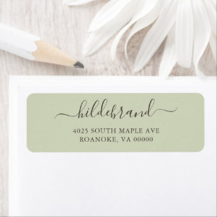 Étiquette Sage Green Love Script