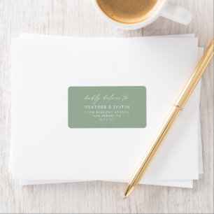 Étiquette Sage Green Rustic Wedding Adresse RSVP
