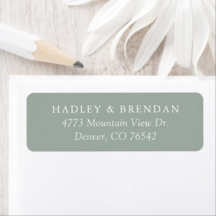 Étiquette Sage Green Wedding Return Address Label