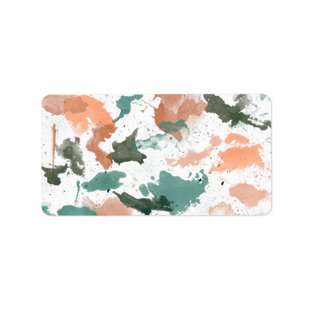 Étiquette Sage Peach Palette Splatter (Devant)